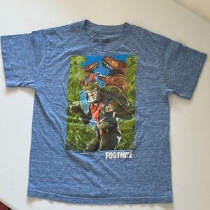 Fortnite Blue Dinosaur Graphic Kids Tee
